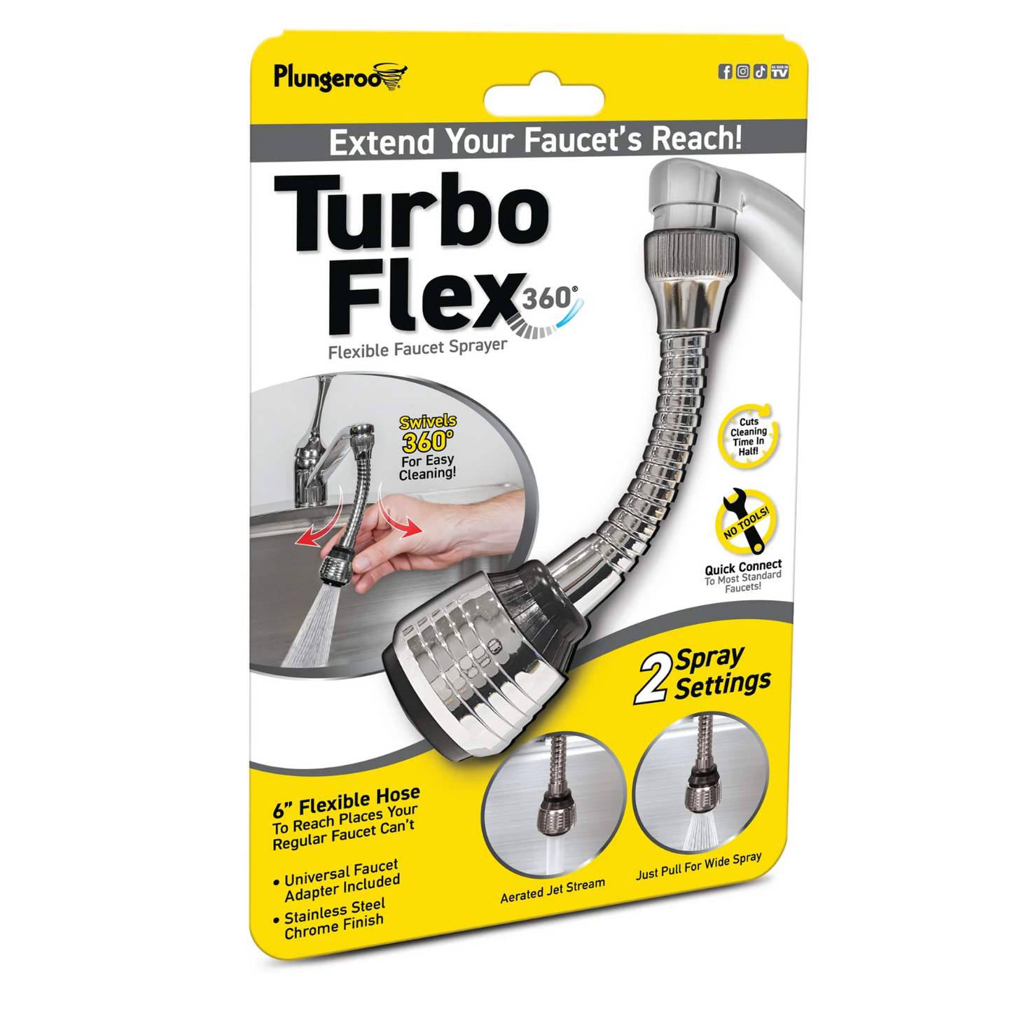 Turbo Flex 360: Flexible Faucet Sprayer