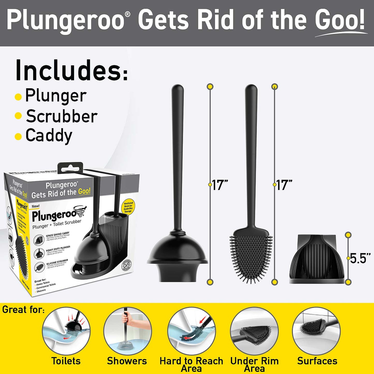 Plungeroo (Plunger + Toilet Scrubber)